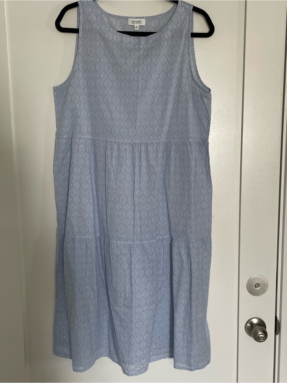 Haven Well Within Light Blue Patterned Sleeveless Dress
